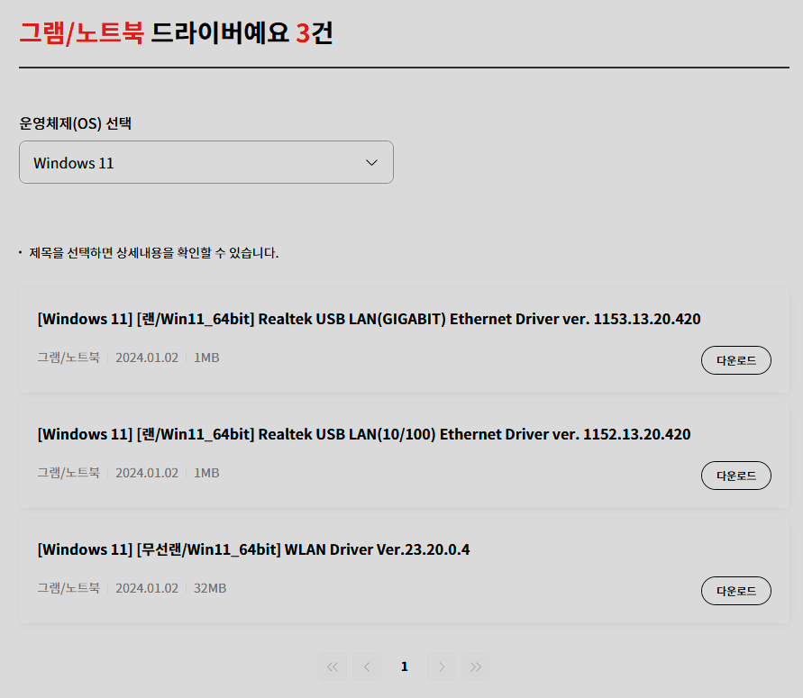 Wireless LAN Driver List